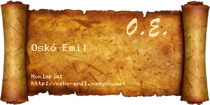 Oskó Emil névjegykártya